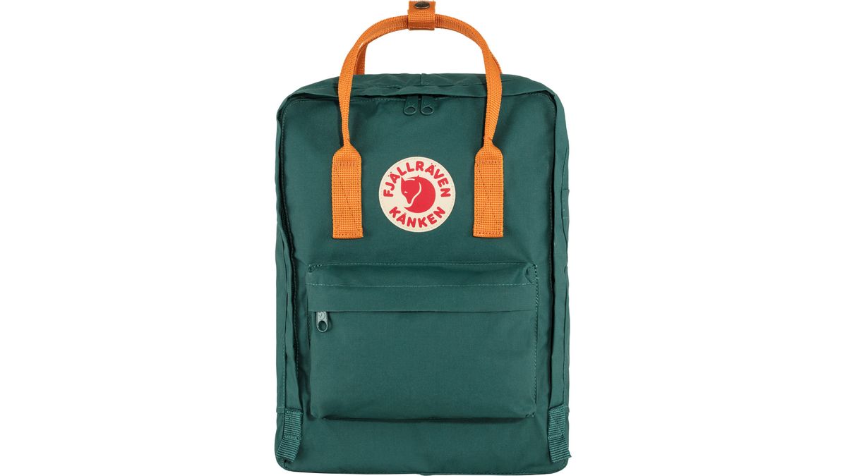 Fjallraven kanken green and orange hot sale